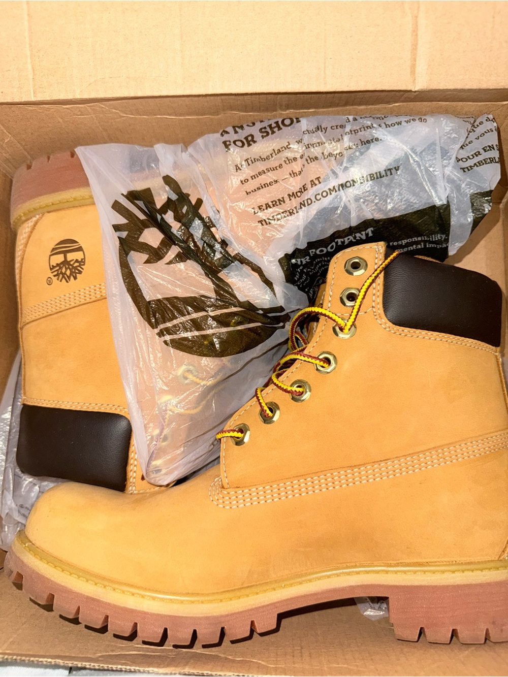 Timberland Wheat Yellow Men’s Classic Work Boots with Black Collar